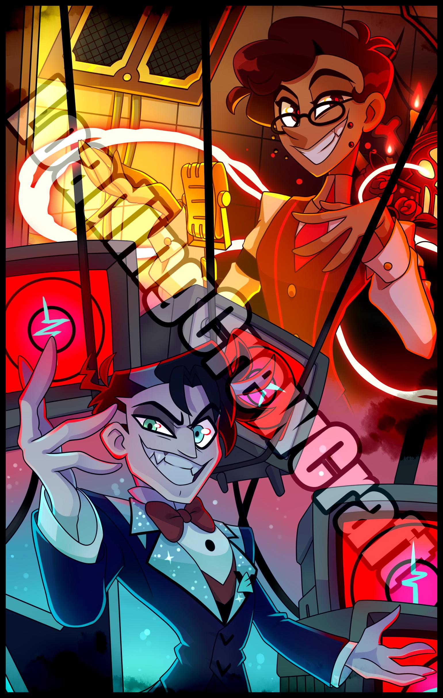 Hazbin Hotel Alastor and Vincent Tapestry Wallscroll - Etsy
