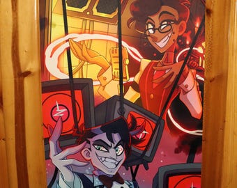 Hazbin Hotel Alastor and Vincent Tapestry Wallscroll