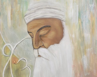 Guru Nanak Dev Ji Abstract Painting  Art print