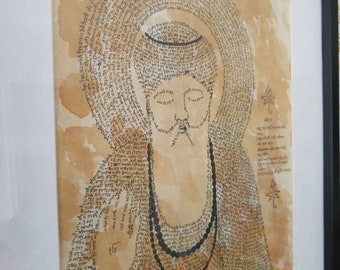 Guru nanak dev ji's picture with the whole japji sahib paath 10×13inch  sikhart