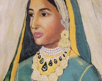 Maharani Jind Kaur of Punjab 10"x13" - print unique Sikh art