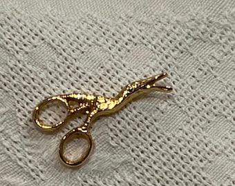 Miniatuur schaarspeld met vogelgreep, knutselcadeau, quiltcadeau, kleine schaarbroche