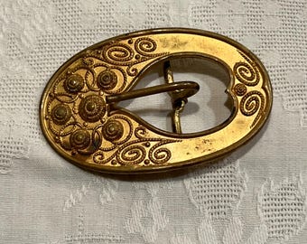 Vintage Charmant Belts Gold Tone Crane Birds Belt Buckle Art  display picture 1