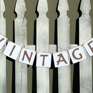 Vintage White Banner 4&quot; x 4&quot; Tiles Banner Wall Hanging Vintage Wall Decor