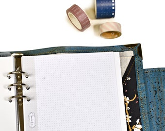 Dot A5 1cm perforated paper for planner organizer, refillable agenda paper insert, 50 dot papers for Bullet journal