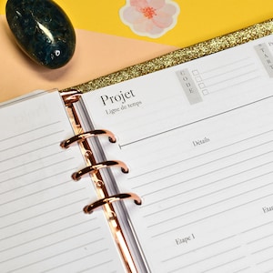 Navulling A5 papieren inlegvel / “Project” geperforeerde vellen voor A5 planner / A5 notitie- en projectvel inleg / 6-gaats papier voor organizer