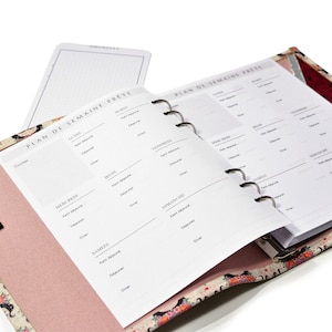 Weekmenuplanner voor A5-organizer / A5-papiervulling voor het beheren van maaltijdplanning / Pagina's voor navulbare agenda