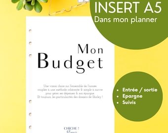 Annual budget refills in French for A5 planner organizer, budget inserts for refillable planner, My budget is clear and simple, undated