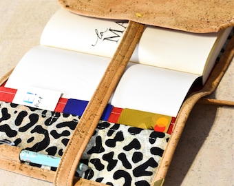 Premium Cork Notebook Cover A5 / A5+ – Handmade Vegan Organizer – Luxury Journal or Book Protector with Custom Engraving