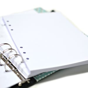 Ricarica pagine bianche perforate A5 per organizer planner, inserto A5, carta bianca 90g perforata 6 fori