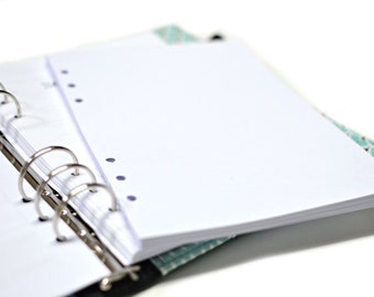 A5 perforated blank page refill for organiser planner, A5 insert, 90g blank paper, 6-hole punched