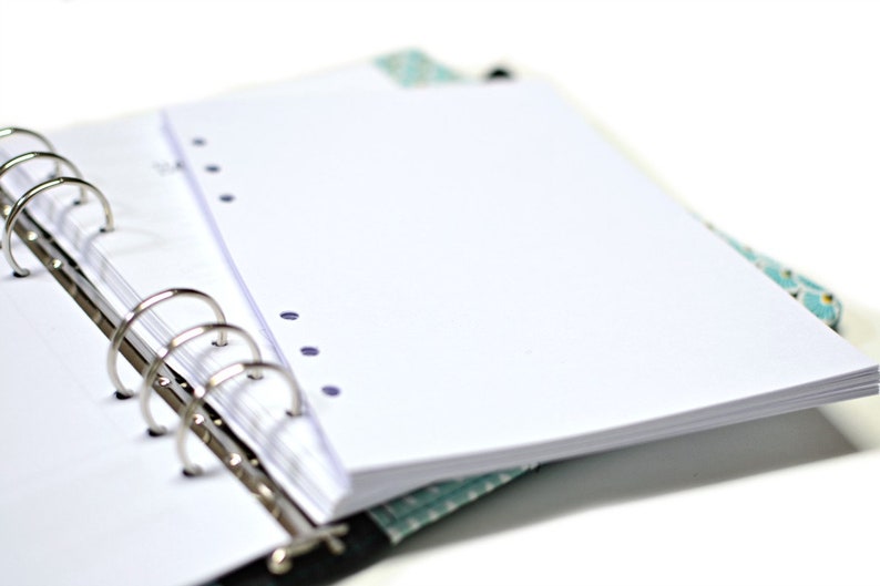 insert pages blanches A5, recharge papier blanc perforé pour organiseur planner, papeterie française pour les jours souples