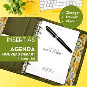 Quarterly refill agenda planner A5 undated 210 pages, agenda coaching personnel tracker / to do list / weekly / days / exercises