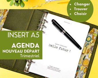 Quarterly refill agenda planner A5 undated 210 pages, agenda coaching personnel tracker / to do list / weekly / days / exercises