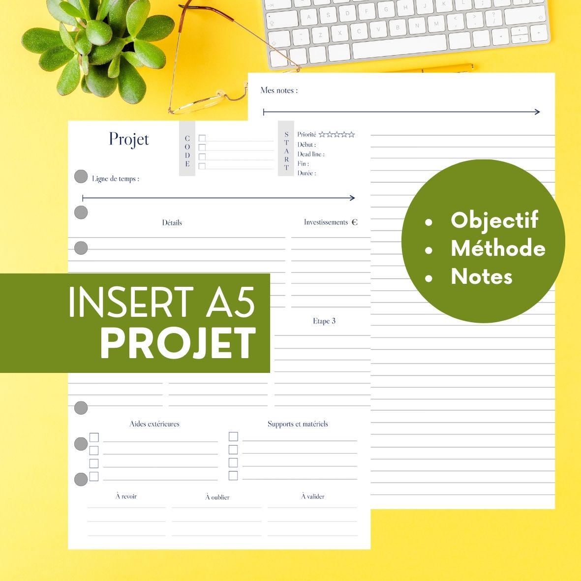 AA5 paper insert for planner / A5 sheets Project for organizer / A5 notes and projects insert / 6 hole paper for binder