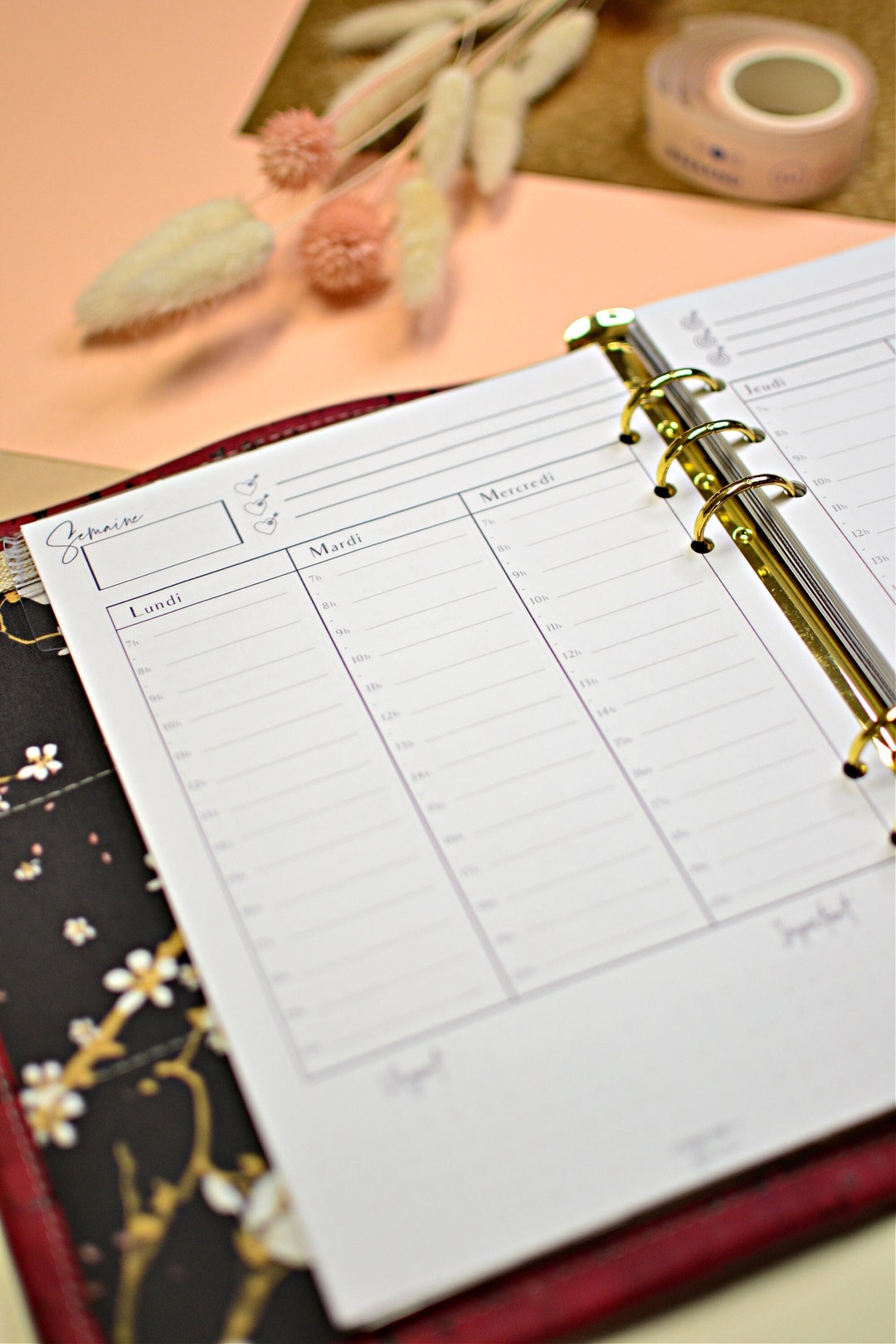 A5 Refill for Refillable Agenda, Weekly Undated Agenda Refills, A5 Week