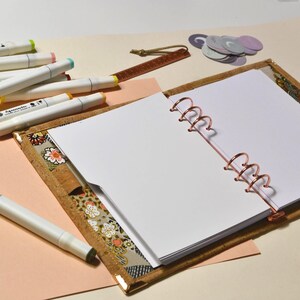 insert pages blanches A5, recharge papier blanc perforé pour organiseur planner, papeterie française pour les jours souples