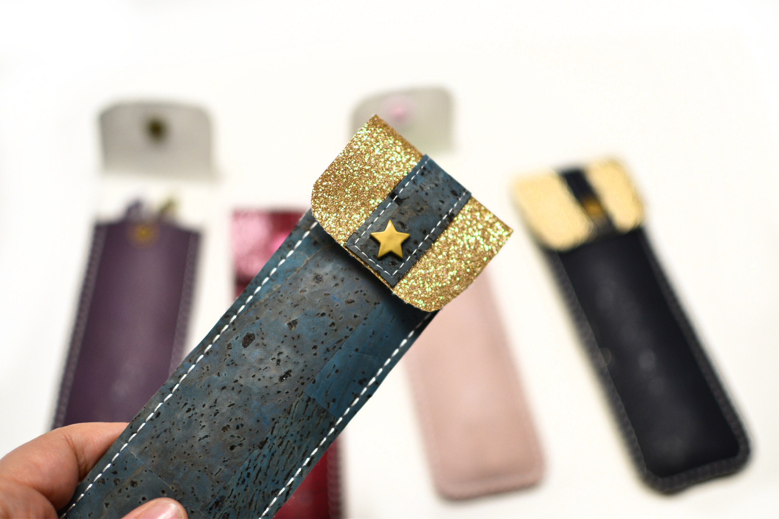 Etui à Stylos en Cuir de Liège et Simili Cuir, Étui Pour Le Sac, Accessoire Planner, Pochette Sac Pl