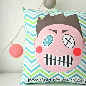 Anger cushion child, face cushion, cushion anger boy, punching ball child, education, management anger, management angry, oeko-tex