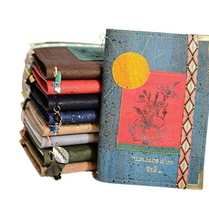 A5 Voyageur - blue petrol Cork Journal for Couples with double Notebook | french legend Histoire d’un Été