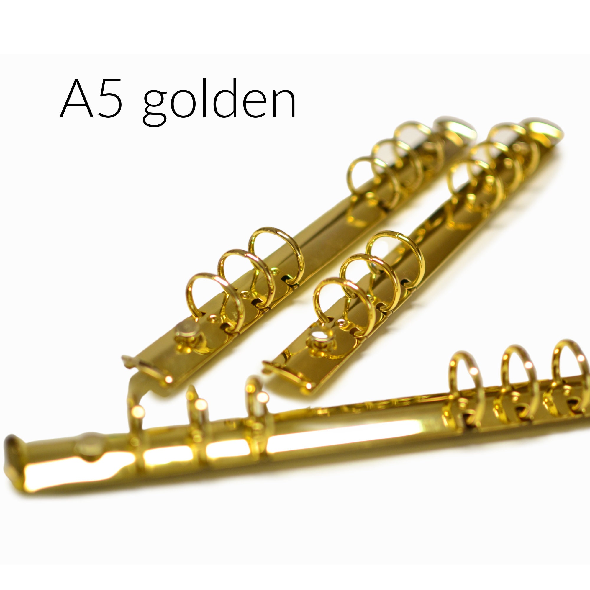 6 ring binder A5 gold rings mechanism to build a planner A5 Etsy