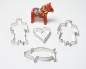 Skandinavische Weihnachten Cookie Cutter Jahrgang Ausstecher Set 4 traditionelle Schwedische Lebkuchenmann & Frau Herz Schwein Xmas Urlaub Backen