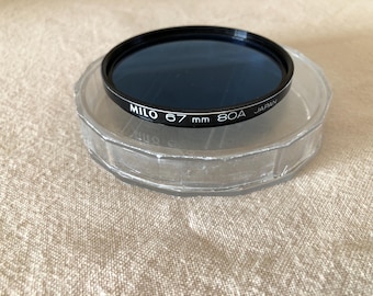 Milo 67mm 80A Blue Lens Filter, Made in Japan, good condition, with case