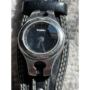時計 FOSSIL BIG TIC analog watch black fossil men's watch watch big tic leather black am3696 | eBay