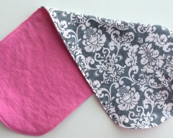 Gray & Pink Burp Cloth