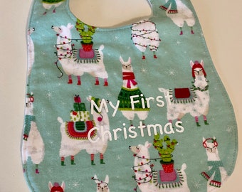 Christmas Llama Bib