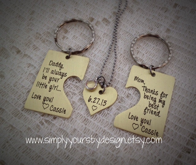 3 Piece Keychain and Necklace Set Custom Keychain and Etsy