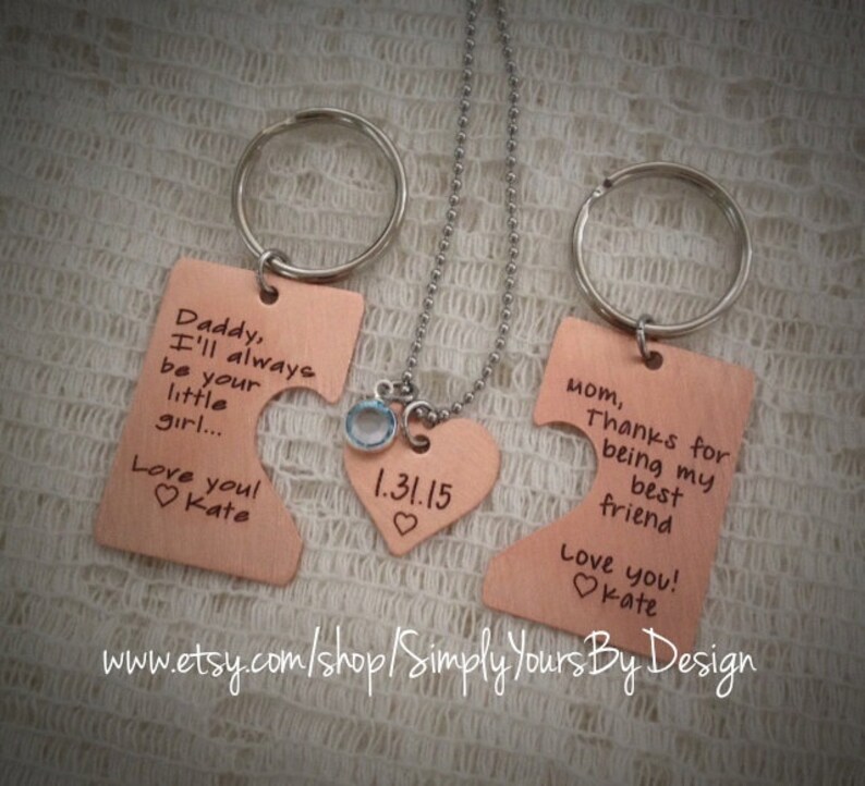 3 Piece Keychain and Necklace Set Custom Keychain and Etsy