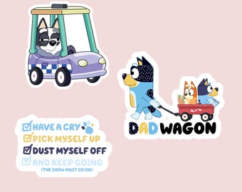 Bluey Vinyl Stickers, Bluey Stickers, Bluey and Bingo Sticker , Bluey Decal, Bluey Waterproof Sticker, Bluey Car Decal, Laptop Stickers