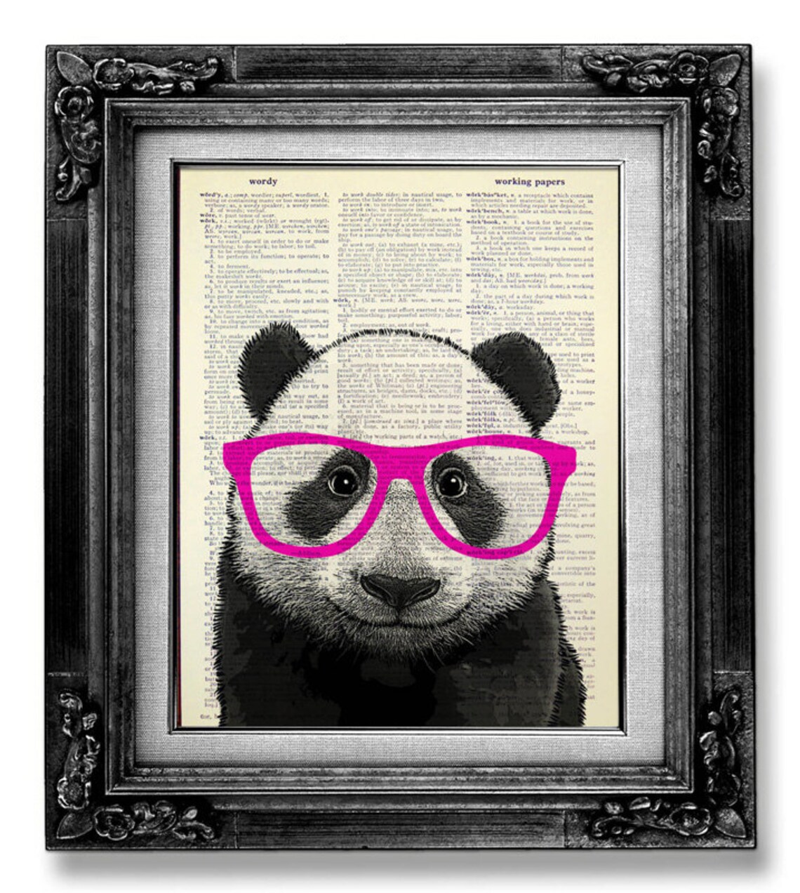 Panda Print DICTIONARY ART PRINT Dictionary Paper Panda Etsy