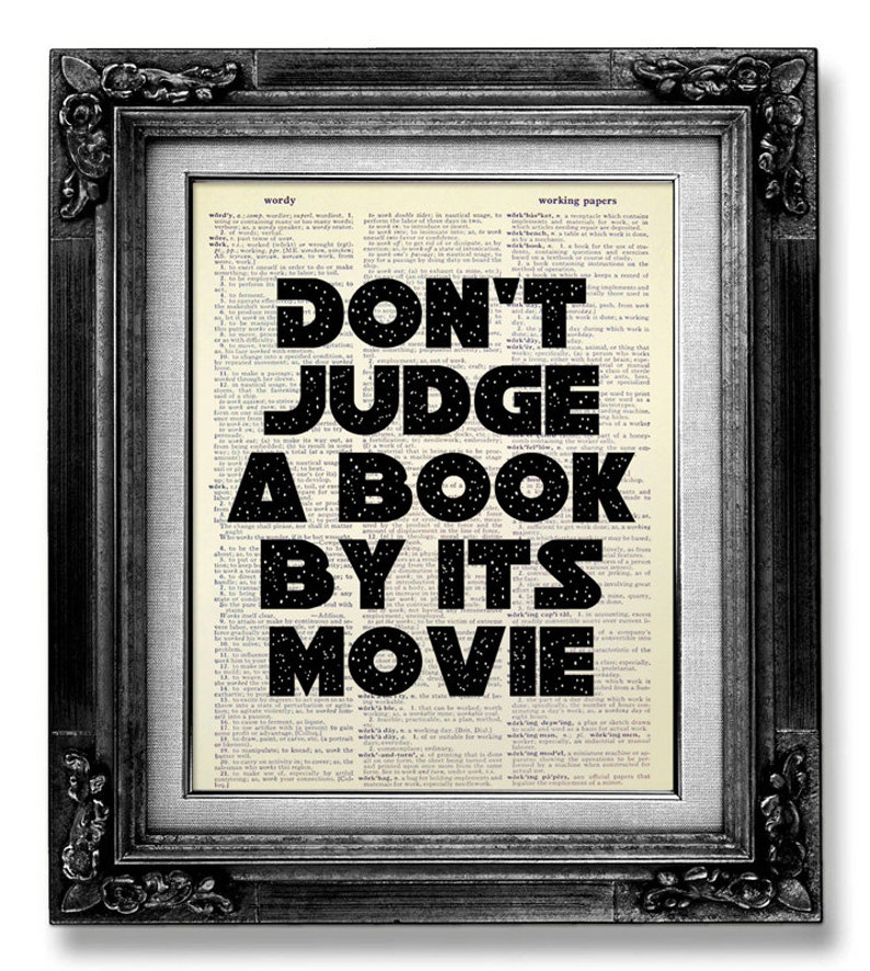 BOOK Page Art MOVIE Poster Library Decor LITERATURE Print Etsy