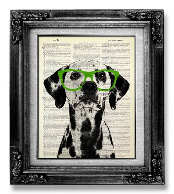 DALMATIAN Dog Art Book Art Print OFFICE Decor Dalmatian Etsy