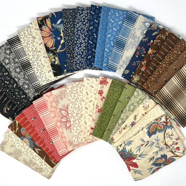 MODA Elinore's Endeavor 1830-1910 by Betsy Chutchian fat quarters, 40 FQ bundle, Elinore's Endeavor Collection, Quilting, Fabric