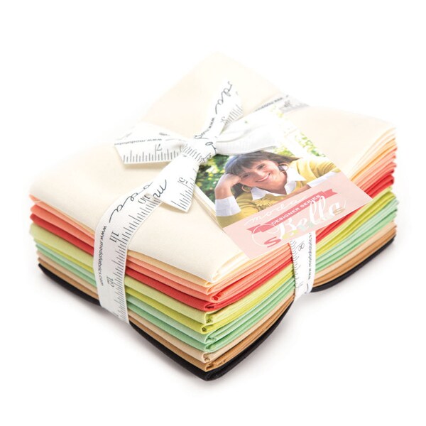 MODA designer serie bella solids vet kwartalen, Fig Tree & CO vaste stoffen vet kwartalen, Dikke kwart bundel, Bella vaste stoffen dikke kwartalen, quilt