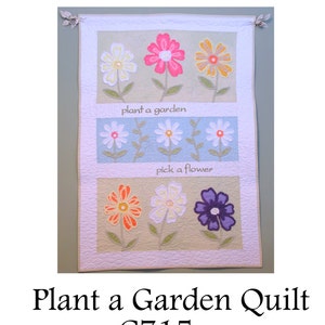 Plant a Garden Quilt pattern, Chenille Quilt pattern, Flower wallhanging pattern, Chenille-It pattern