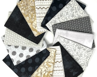 MODA Stiletto by Basic Grey curated fat quarter bundle, 14 FQ bundle, Basic Grey fat quarters, Stiletto Collection, Quilting Fabric