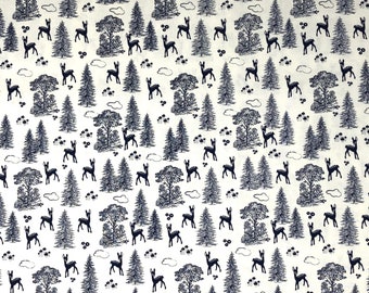 Riley Blake Designs Woodland Spring Woodland Friends Navy, Design by Dani, Riley Blake Fabric, Woodland Spring Collection, C-4991, Fabric