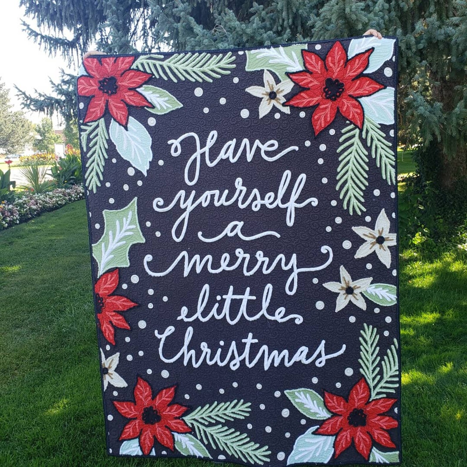 A Merry Little Christmas panel Quilt kit Little Tree Etsy