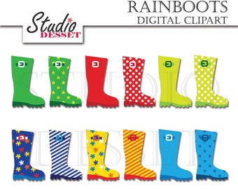 Rain boots clipart | Etsy