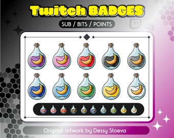 Moon Twitch Sub Badges - Halloween Stream Badges Channel Points - Discord Role Icons