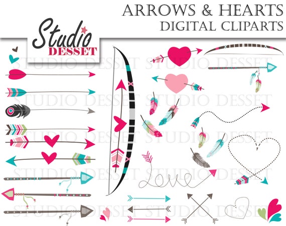 Arrows Clipart Arrow Clip Art Bow Clipart Tribal Printable Etsy