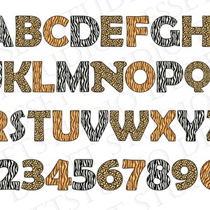 alphabet cliparts safari letters and numbers abc clipart etsy