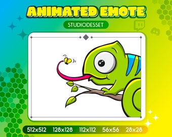 Animated Twitch Emote - Cute Chameleon Emote For Streamers - Instant Download