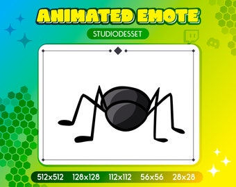 Spider Animated Twitch Emote - Halloween Emote For Streamers - Black Spider Emote Instant Download