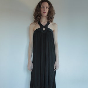90s Jean Paul Gaultier Rayon Jersey Beaded Halter Neck Dress