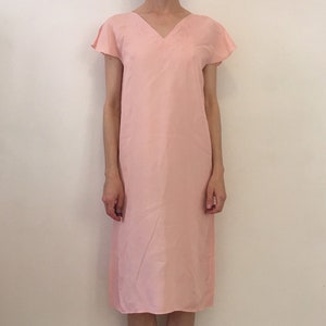 50s Pink Rayon Embroidered Slip Dress